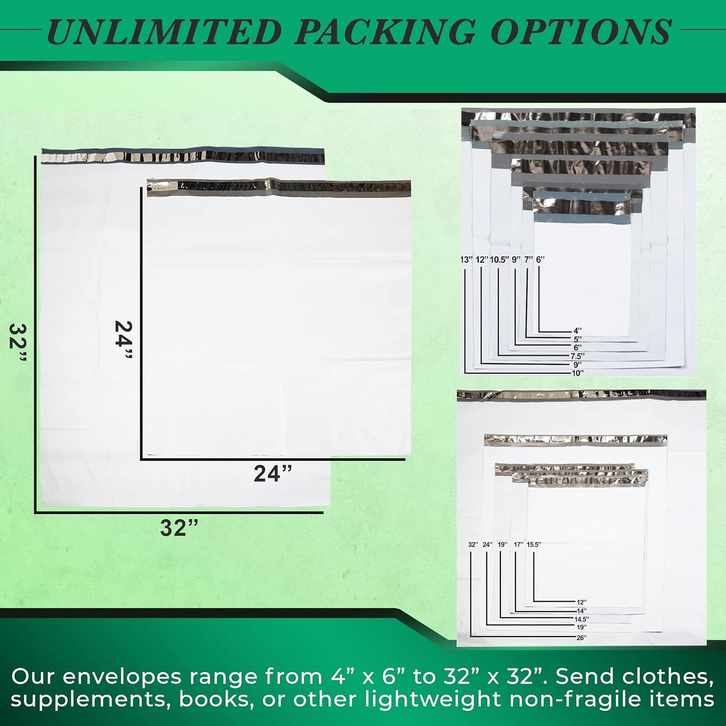 500 Pack Secure Seal White Poly Mailers Shipping Bags - Safe Shipping with 14x17 Mailers Poly Bags - E-Commerce Poly Bags for Shipping - Self Sealing 2 Mil Poly Shipping Envelopes