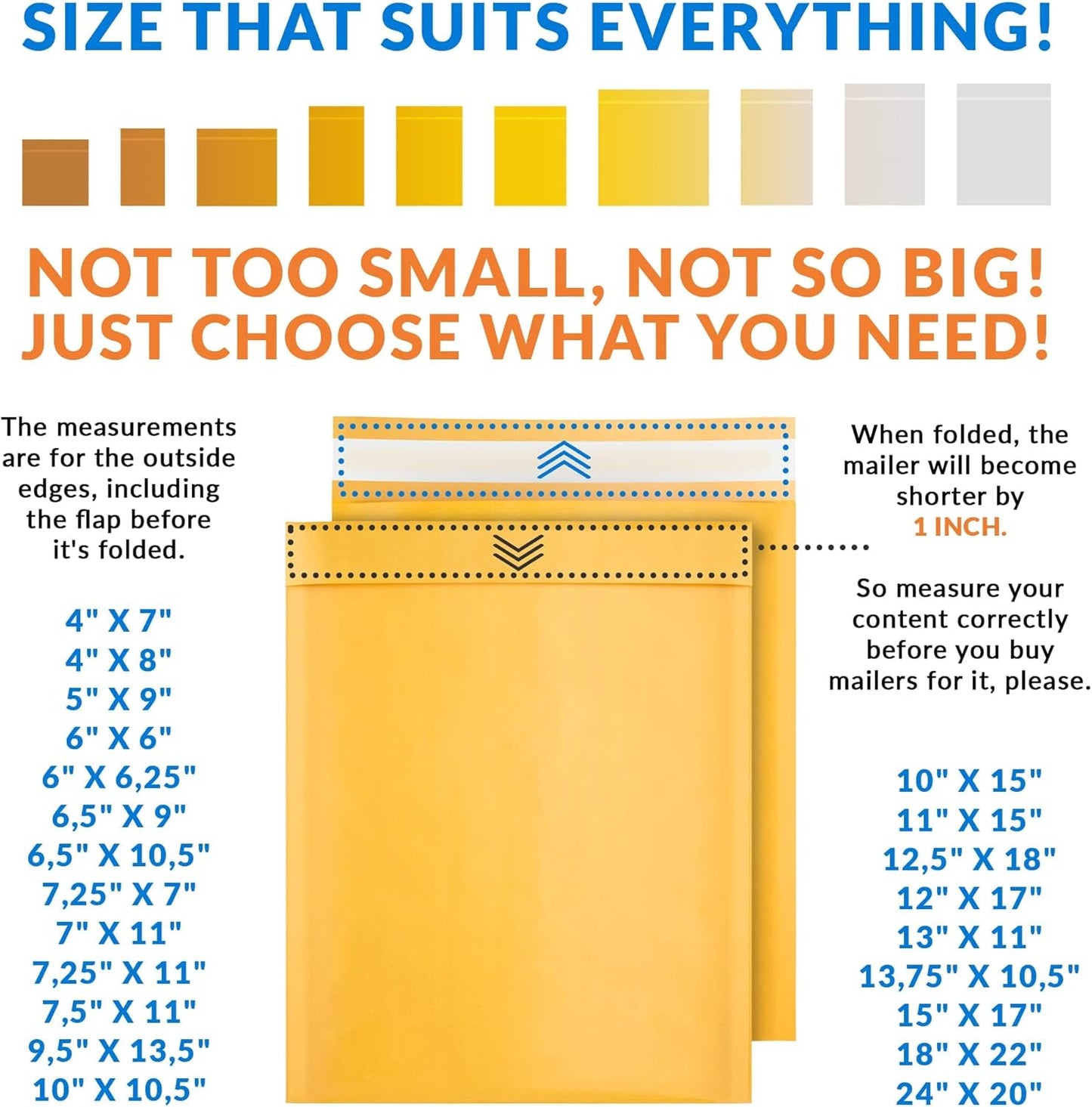 ABC PACK & SUPPLY Yellow Kraft Bubble Mailer Envelopes, 12.5 x 19 Inches. 50 Pack Mail Padded Envelopes Self Seal. Kraft Bubble Mailers. Tear-Resistant Mailing Envelope Padded. Sturdy Paper Mailer