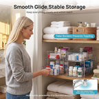 Vtopmart 2 Pack Larger Plastic Bathroom Under Sink Pull-Out Organizer - Image 5