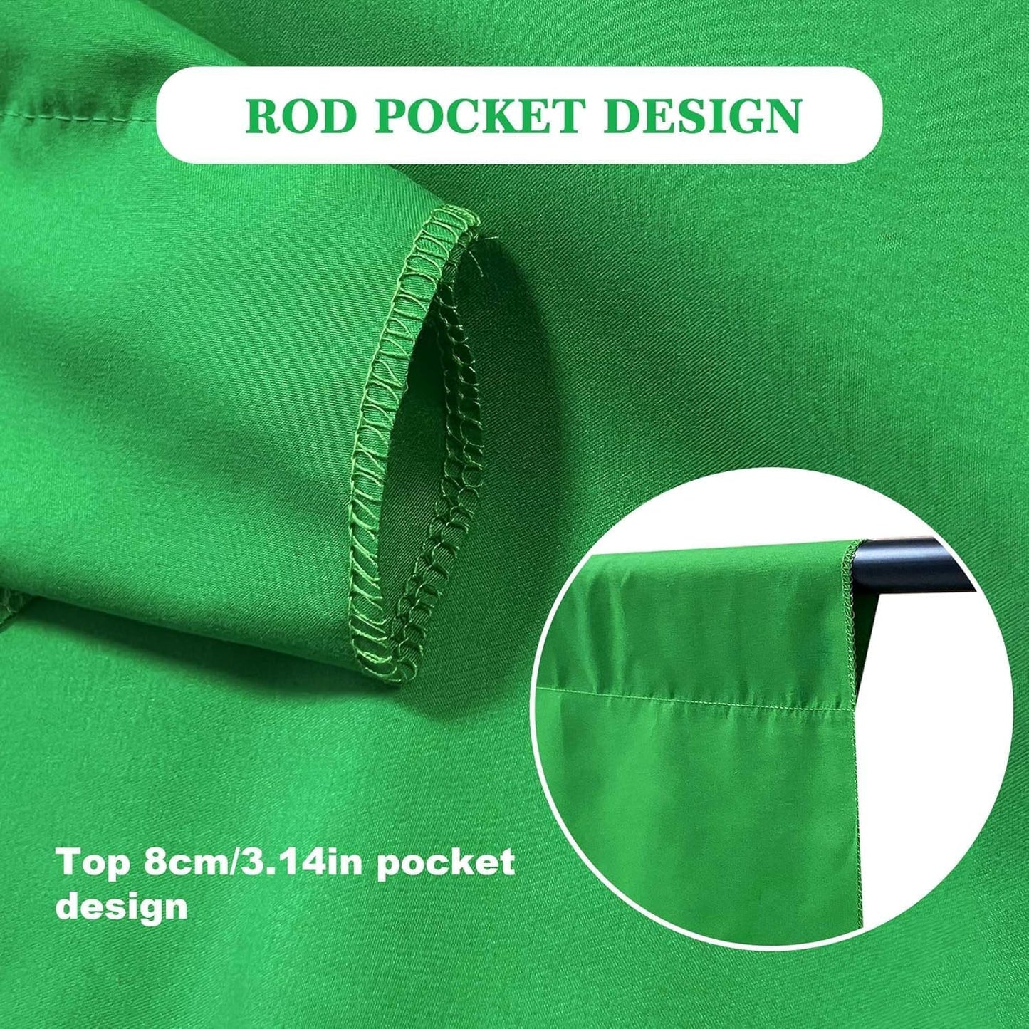 Green Backdrop 8x12ft – Professional Photography Backdrop for Photoshoots, Studio & Portraits, Wrinkle-Free, Opaque, Machine Washable Polyester, Non-Fading, Reusable for Photo Background