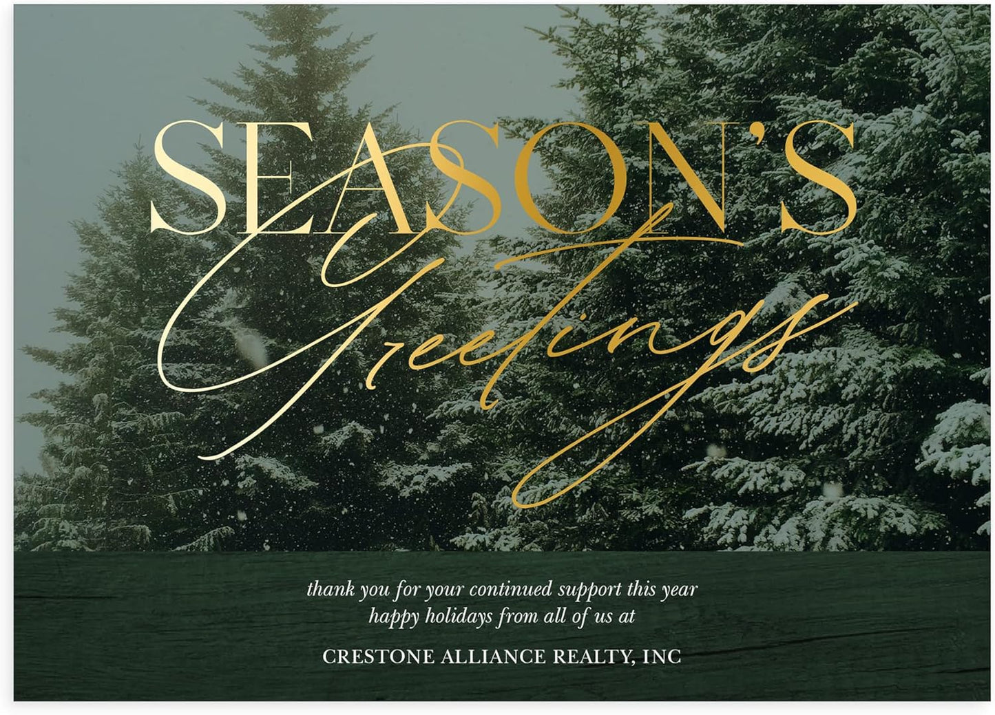 Let's Make Memories Personalized Business Christmas Cards with Envelopes - Premium Quality - 5x7-2025 Holiday Cards & White Envelopes - Snowy Pines - 75 ct