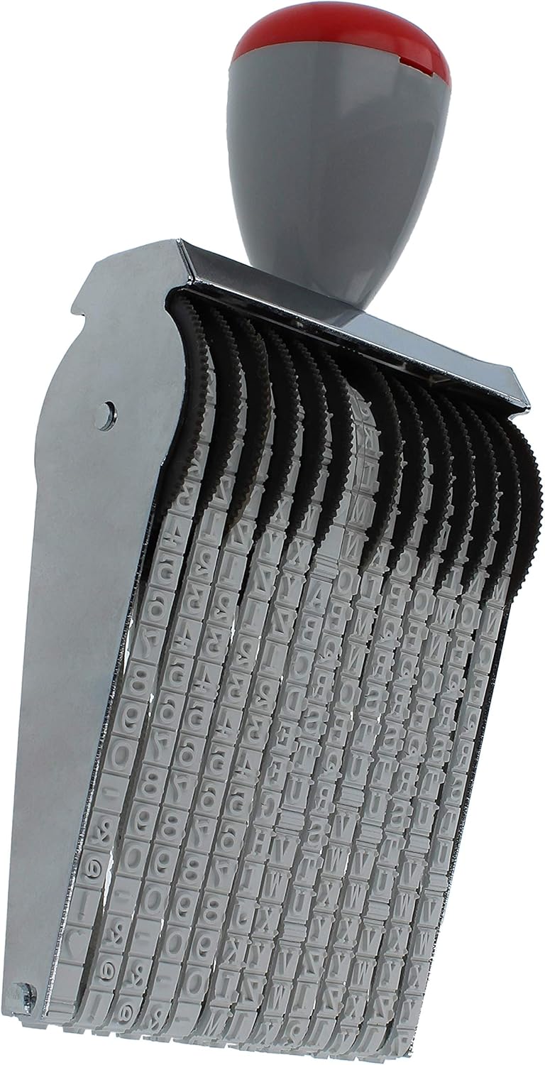 ExcelMark 13 Digit Roller Rubber Stamp - Alphabet Number Symbol