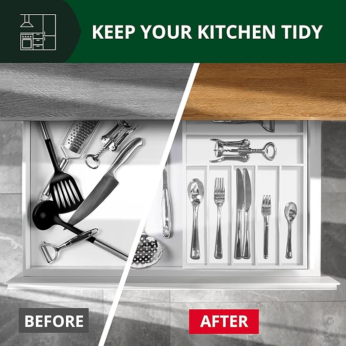 Luxury Bamboo Kitchen Drawer Organizer - Image 6