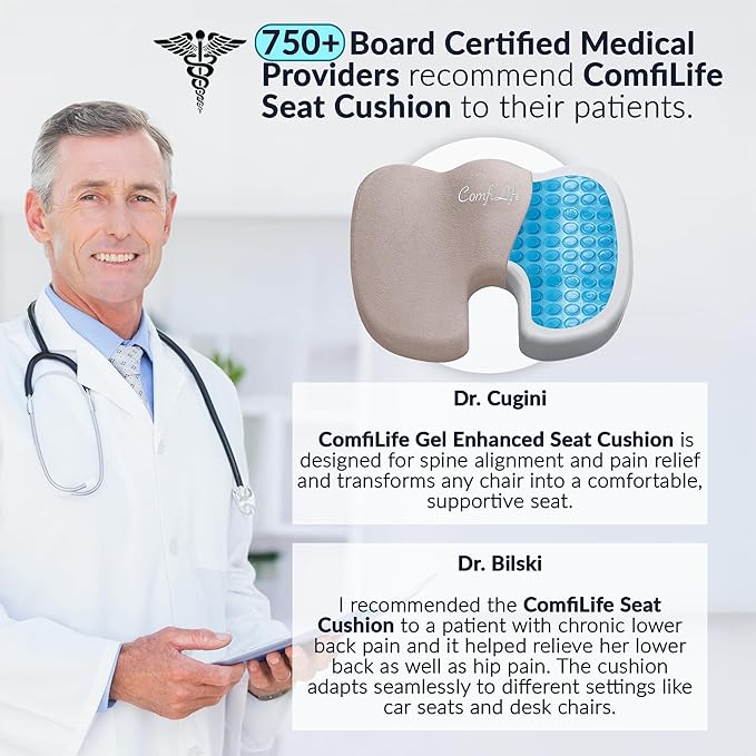 ComfiLife Premium Gel & Memory Foam Seat Cushion – Doctor Recommended Office - Image 3