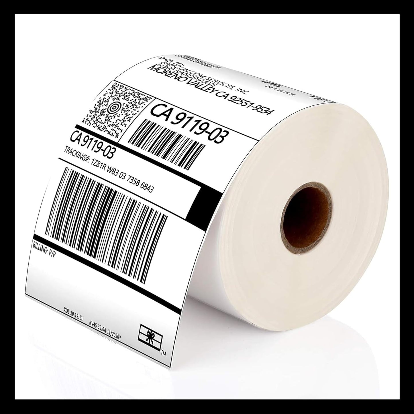Roll [4 x 6 inch] x [500 Thermal Labels] Direct White Strong Adhesive Perforated Postage Shipping Printer Compatible with Zebra SNBC Epson Rollo (500 Labels, 1 Roll)