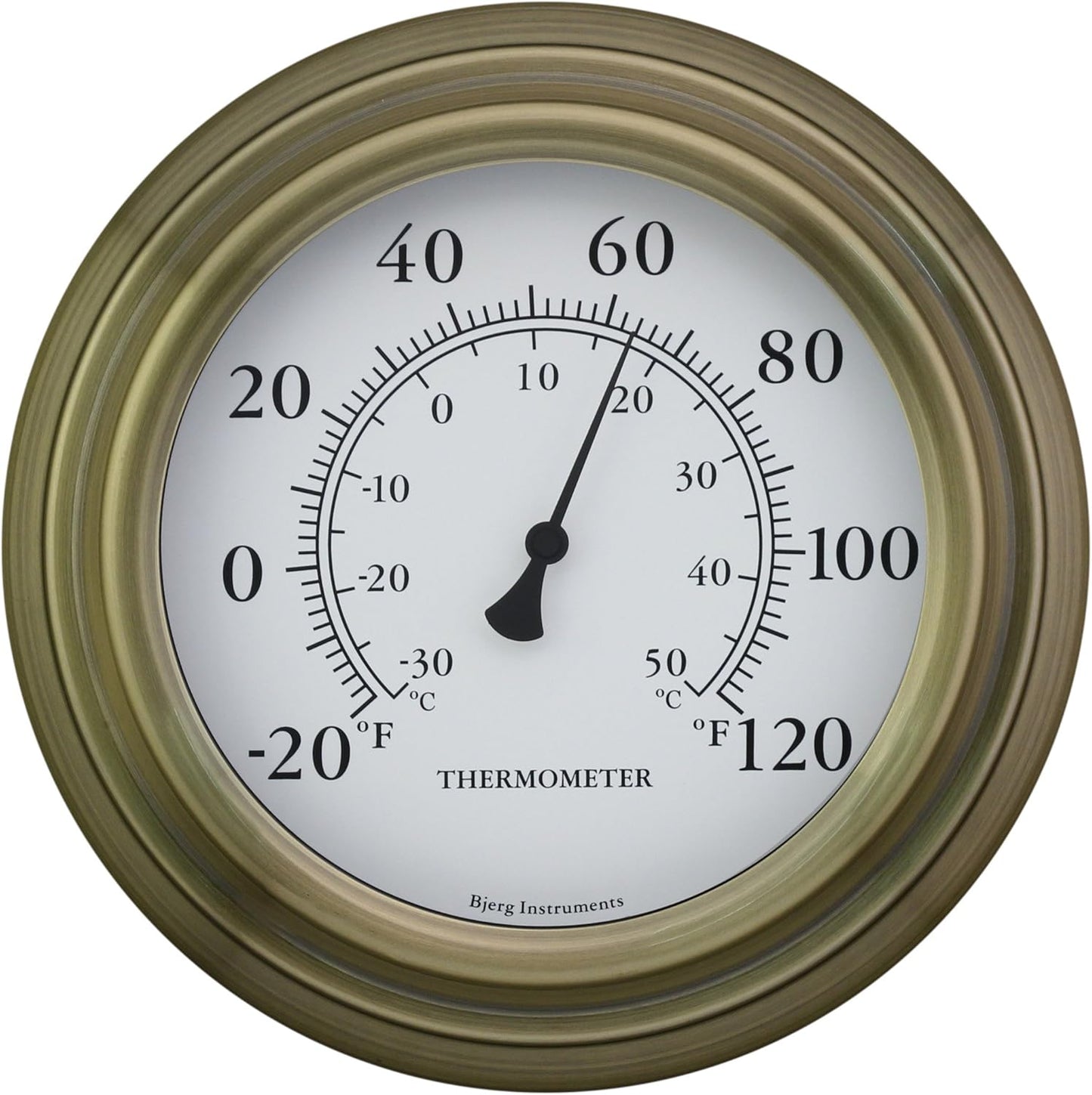 8" Antique Brass Finish Decorative Indoor/Outdoor Thermometer
