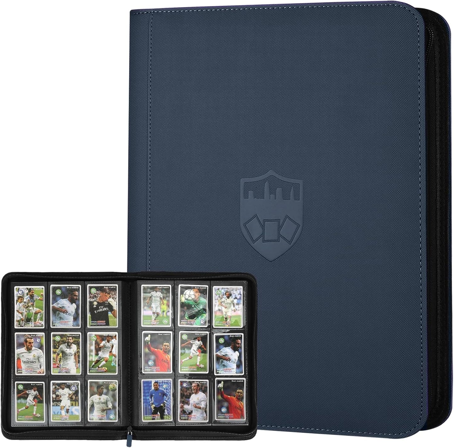 Trading Card Binder 9 Pocket, GERMUN PU Cover Card Binder for 360 Cards, Premium Trading Card Holder Folders, Double Sided Pocket Card Album for MTG, TCG (Blue)