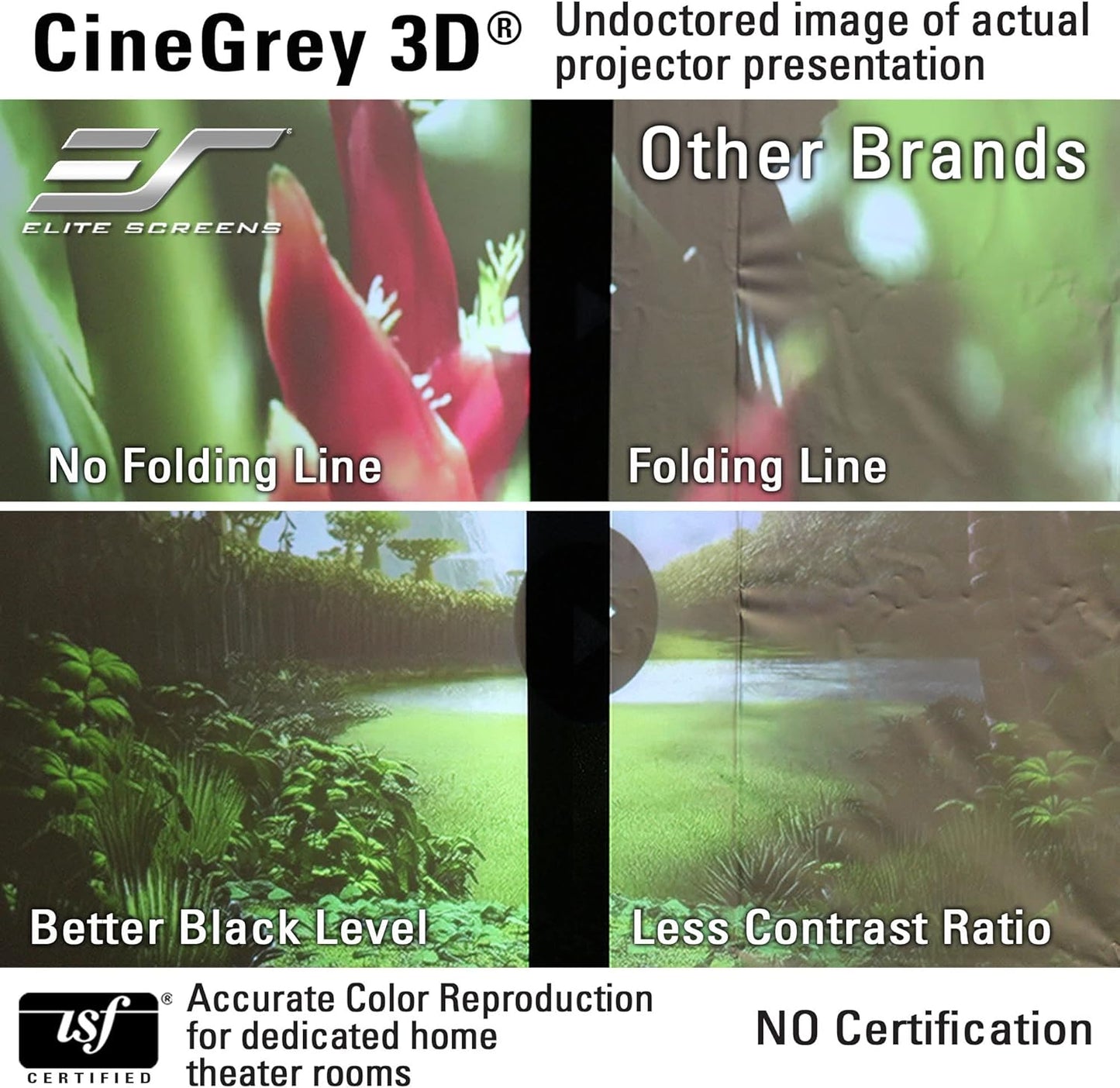 Elite Screens 158 inch CLR/ALR Projector Screen 16:9 4K, Standard Throw Projection, Edge Free Ambient Light Rejecting Grey for Indoor Movie Screen Home Theater - Aeon CineGrey 3D- AR158DHD3