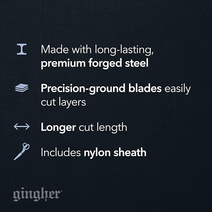 Gingher 8" Dressmaker's Fabric Scissors, Stainless Steel Shears, Sharp Knife - Image 7