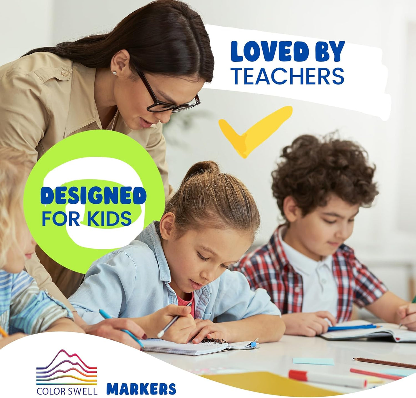 Color Swell Washable Bulk Markers - 18 Boxes of 8 Vibrant Colors (144 Total) Perfect for Kids, Parties, Classrooms - Broad Line Markers