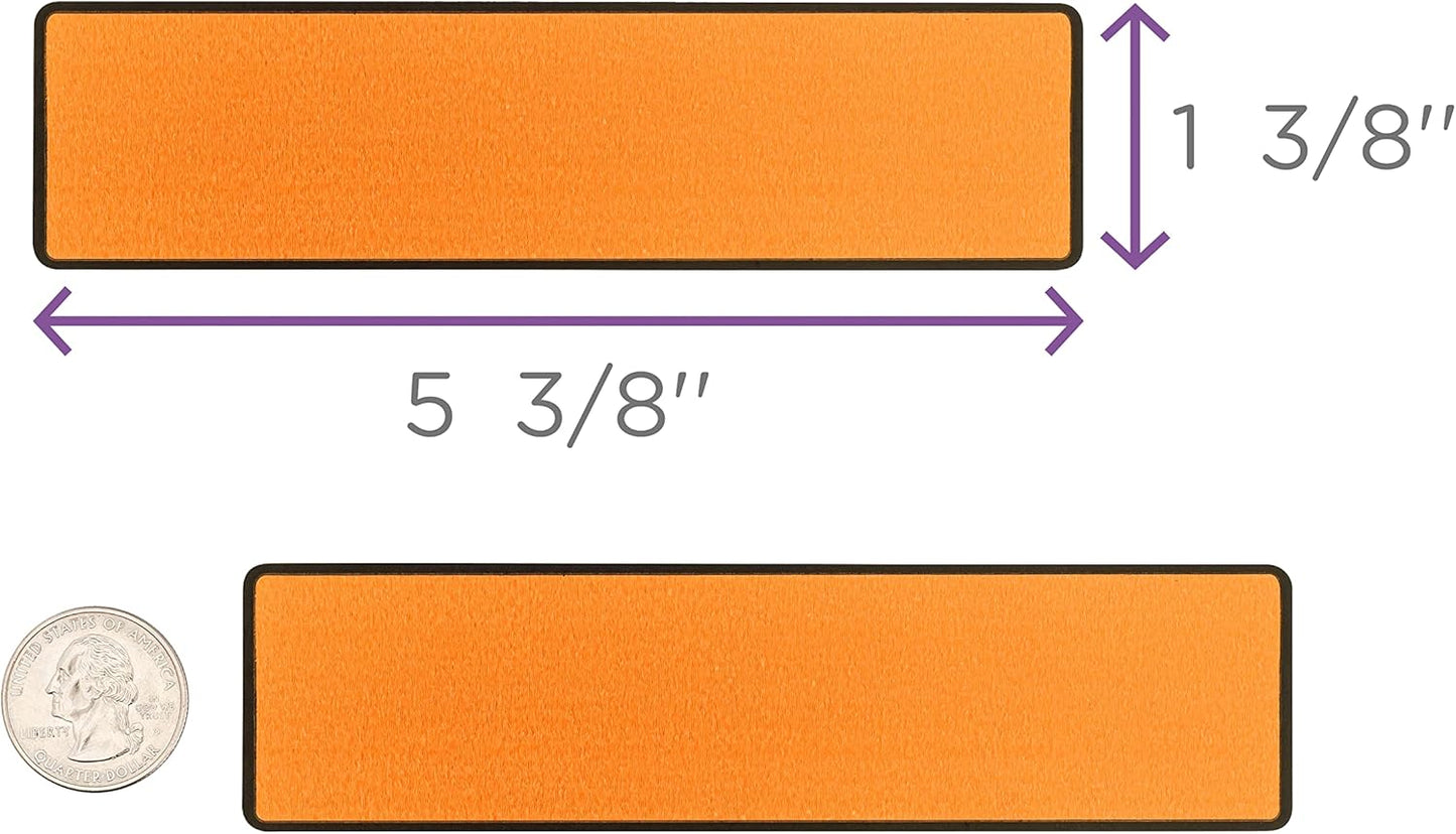 Carstens Adhesive Sticker Labels, 5 3/8” x 1 3/8”, Binder Labels for 1.5” – 4” Ring Binder Spines, Orange, Roll of 200