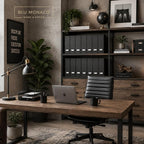 BLU MONACO Foldable Black Magazine File Holder | Set of 6 Cardboard Desk - Image 2