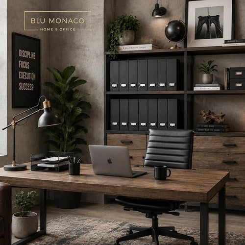 BLU MONACO Foldable Black Magazine File Holder | Set of 6 Cardboard Desk - Image 2