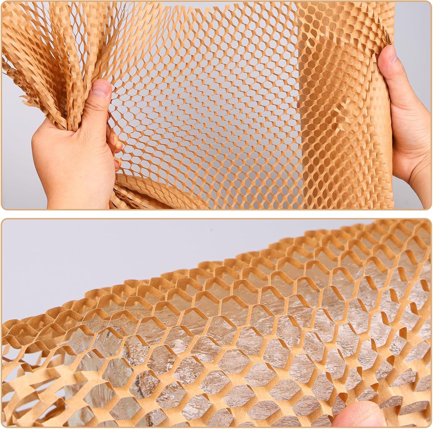 Honeycomb Packing Paper 12" x 600', Bubble Cushioning Wrap for Packing/Shipping/Moving, Eco-Friendly Bubble Packing Paper Wrapping for Fragile Items,Electronics and Bouquet Packaged