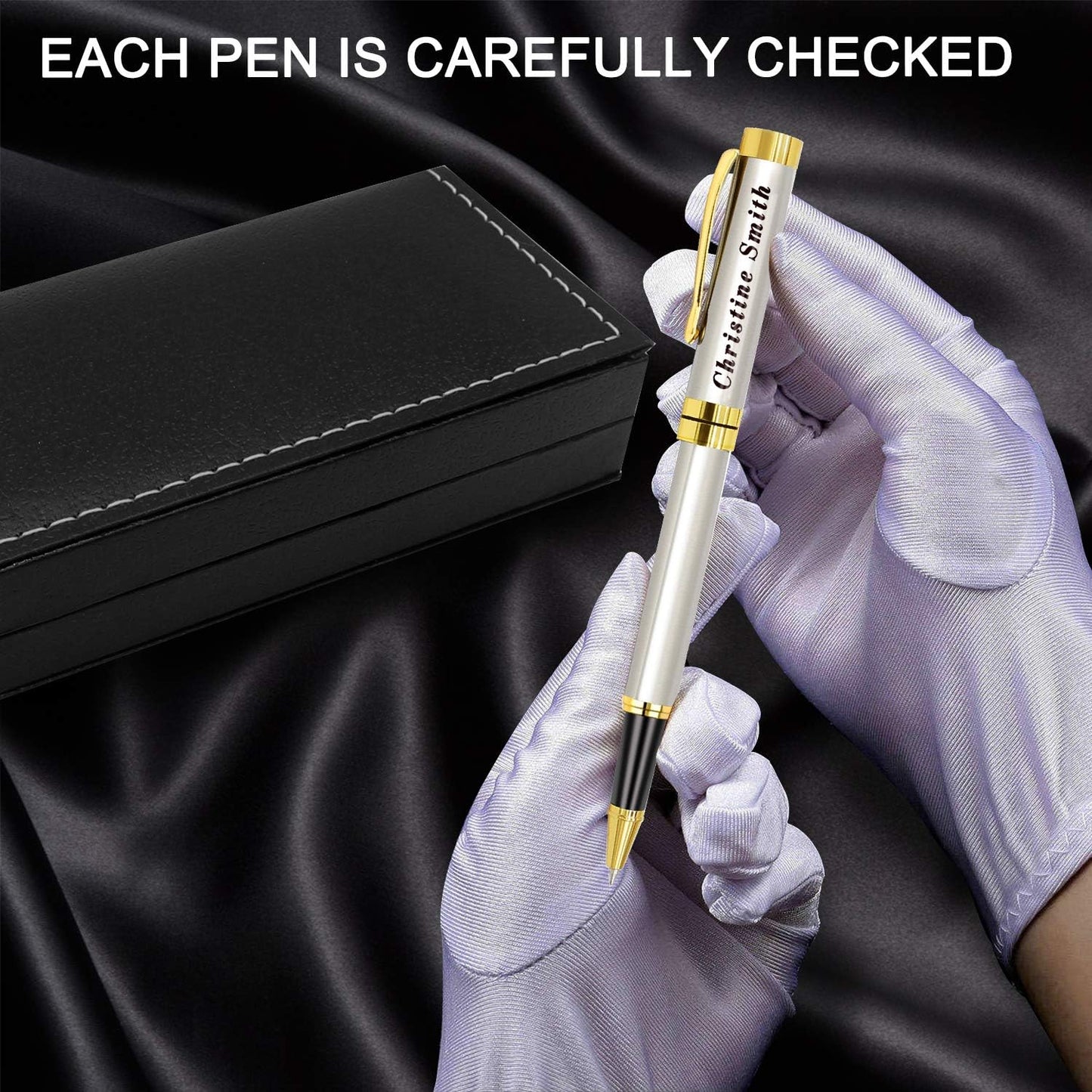Amlion Personalized Pens Custom Engraved Pen with Name, Refillable Medium Refill, Personalized Gifts for Men Women