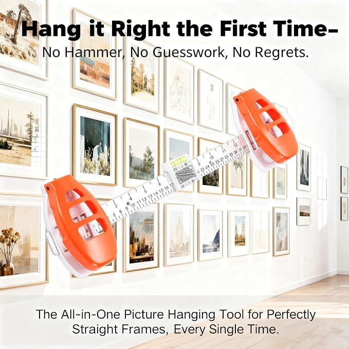 Picture Hanging Tool with Level – Magnetic Alignment Ruler - Image 6
