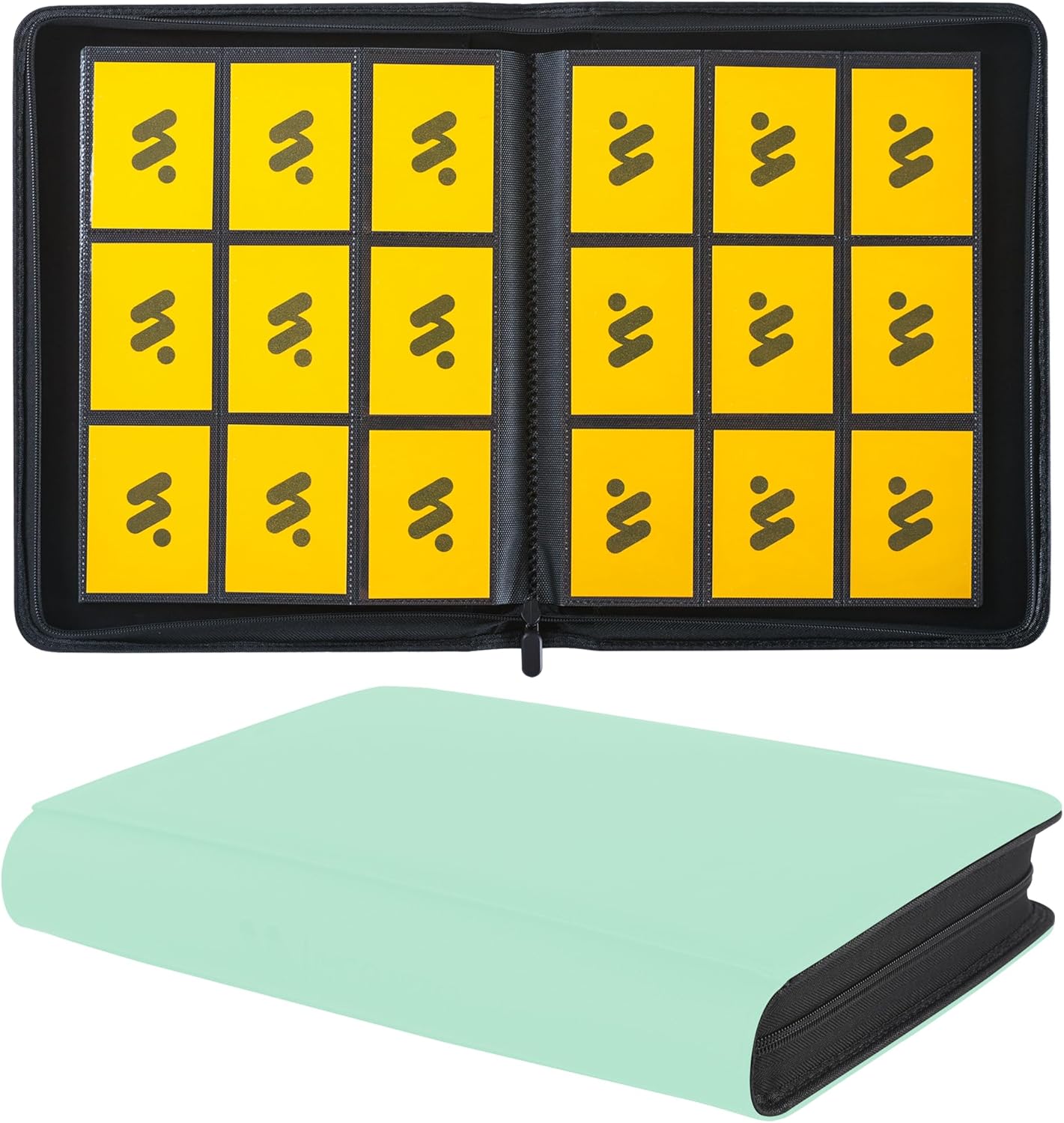 Card Binder 9 Pockets,Trading Card Binder Holds up to 864 Cards with 48 Sleeves,Zipper Card Holder Album Compatible with TCG Card/Game Cards/Sports Card