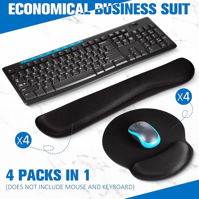Yunsailing 8 Pcs Ergonomic Mouse Pad and Keyboard - Image 2