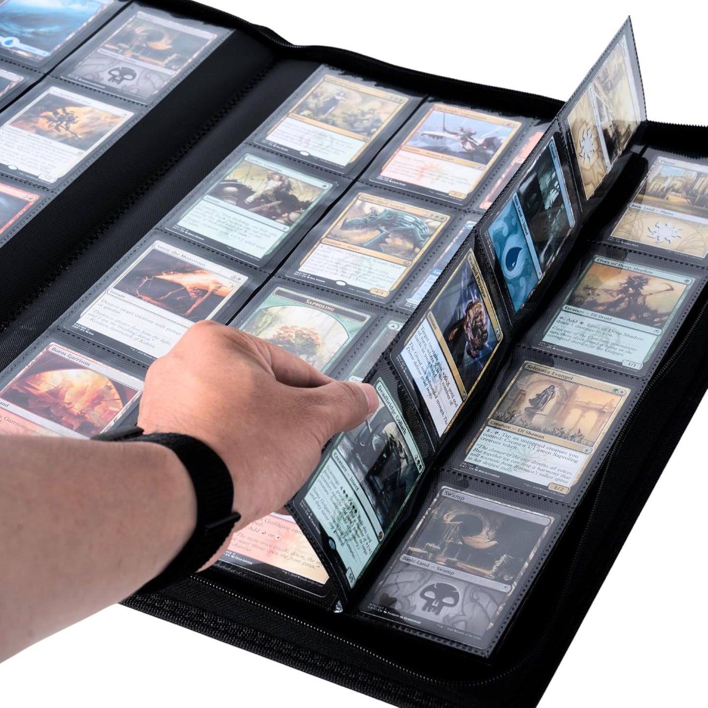 1408+ Pockets Trading Card Binder, 16-Pocket Card Ablum Compatible with MTG,Sports Cards & Other Standard Size Trading Card (Green)
