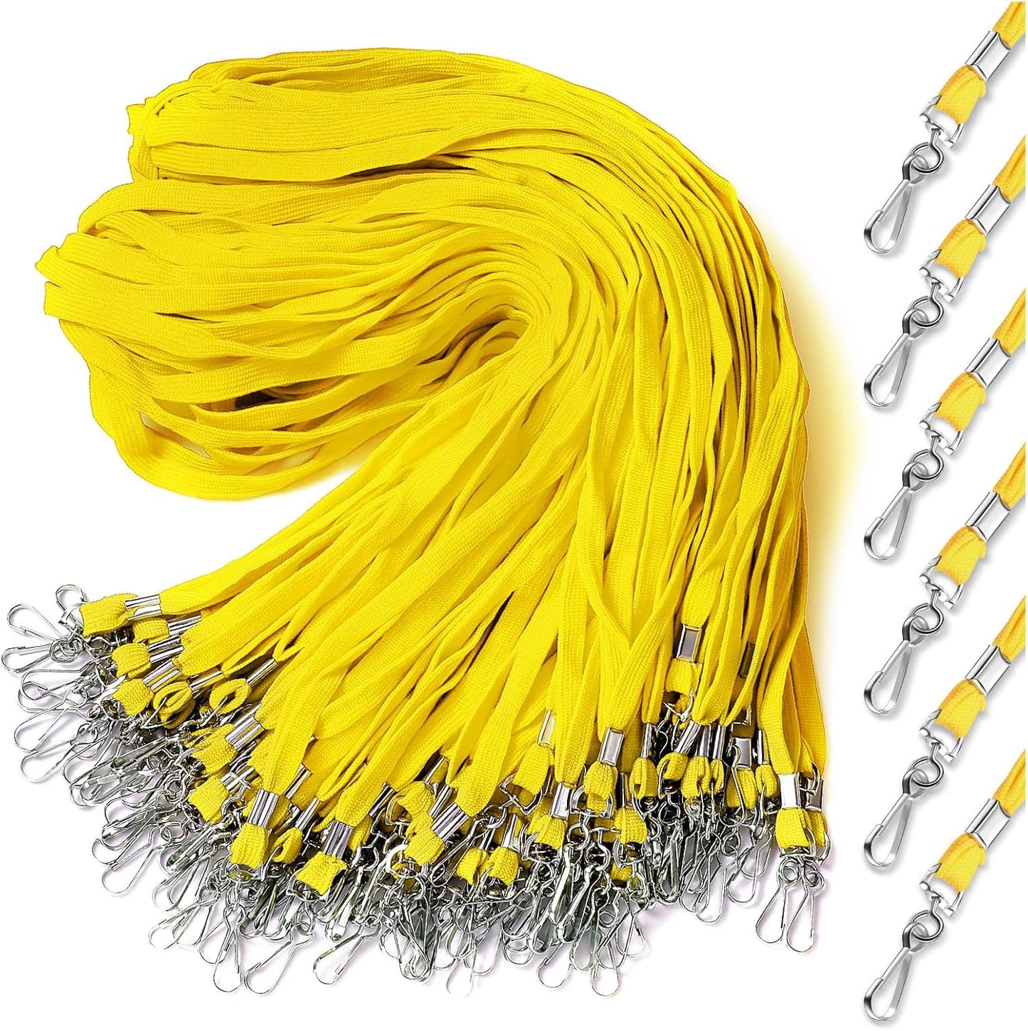 Epakh 200 Pcs Lanyards for ID Name Badge Holder Neck Lanyard Flat with Clips Neck Straps for Office School Nurse