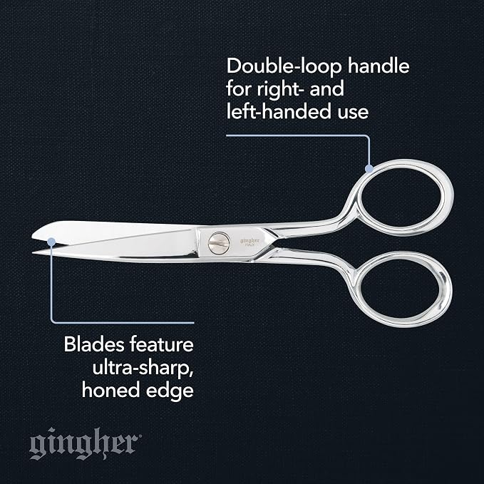 Gingher 5" Fabric Scissors, Premium Forged Steel Fabric Shears, Sharp Knife - Image 2