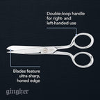 Gingher 5" Fabric Scissors, Premium Forged Steel Fabric Shears, Sharp Knife - Image 2