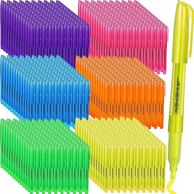 Thenshop 480 Pcs Highlighters Bulk 6 Assorted Colors No Bleed Chisel Tip by Thenshop