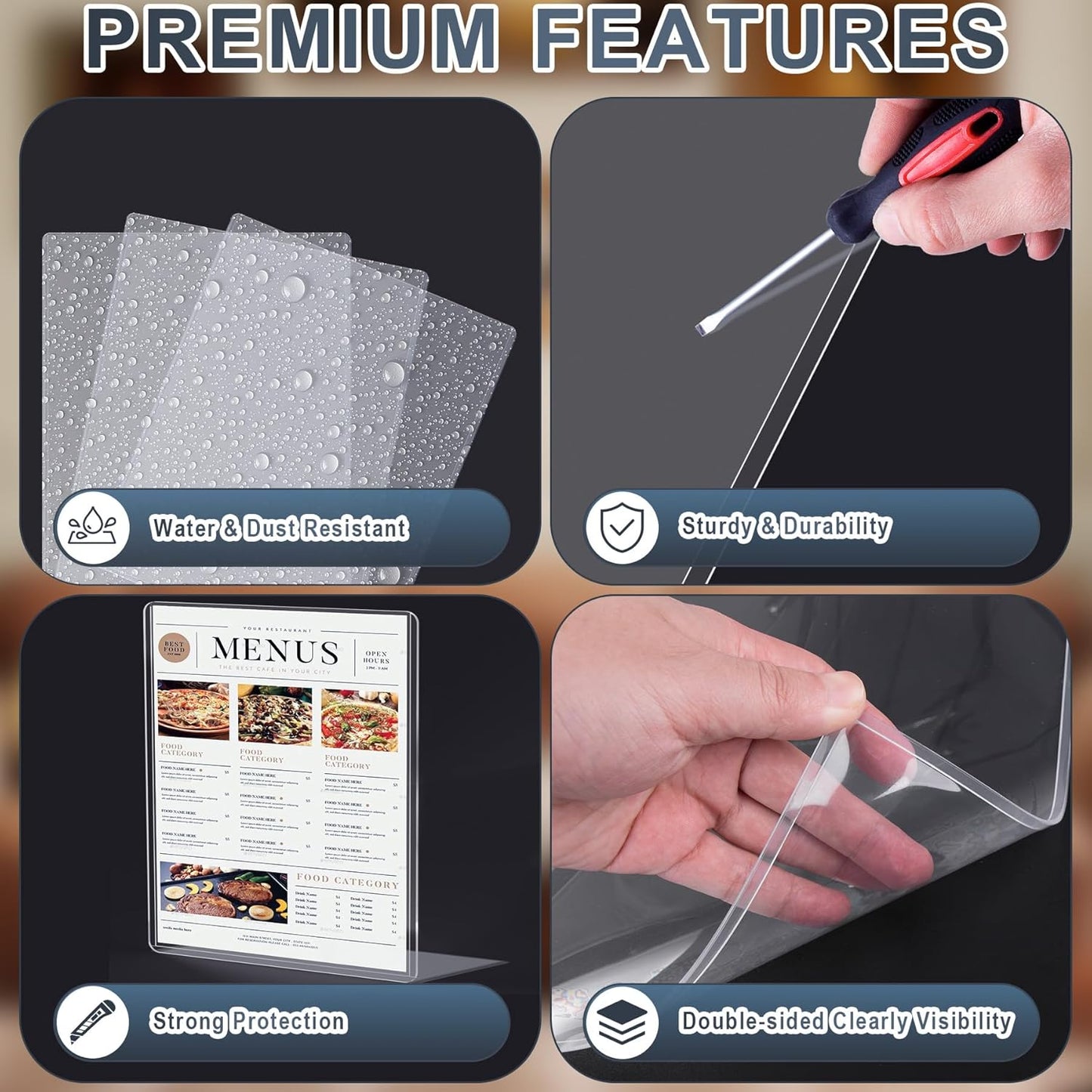 10PCS 11" x 14" Rigid Print Protectors Hard Plastic Sheet Page Protectors Heavy Duty Top Loading Menu Covers Poster Sleeves Clear Plastic Paper Sleeves for Magazine Prints Photo Document