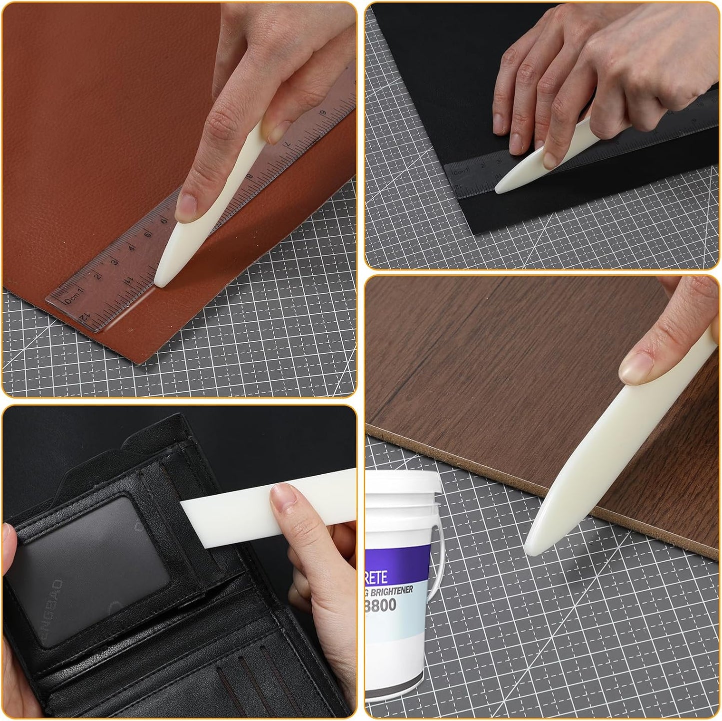 Ymapinc 6 Pcs Folder Paper Creaser Set Bone Folders, Scoring Tool, Paper Creaser, Origami Tools for Handmade Scrapbooking Bookbinding Paper Cards Crafts Leather Burnishing