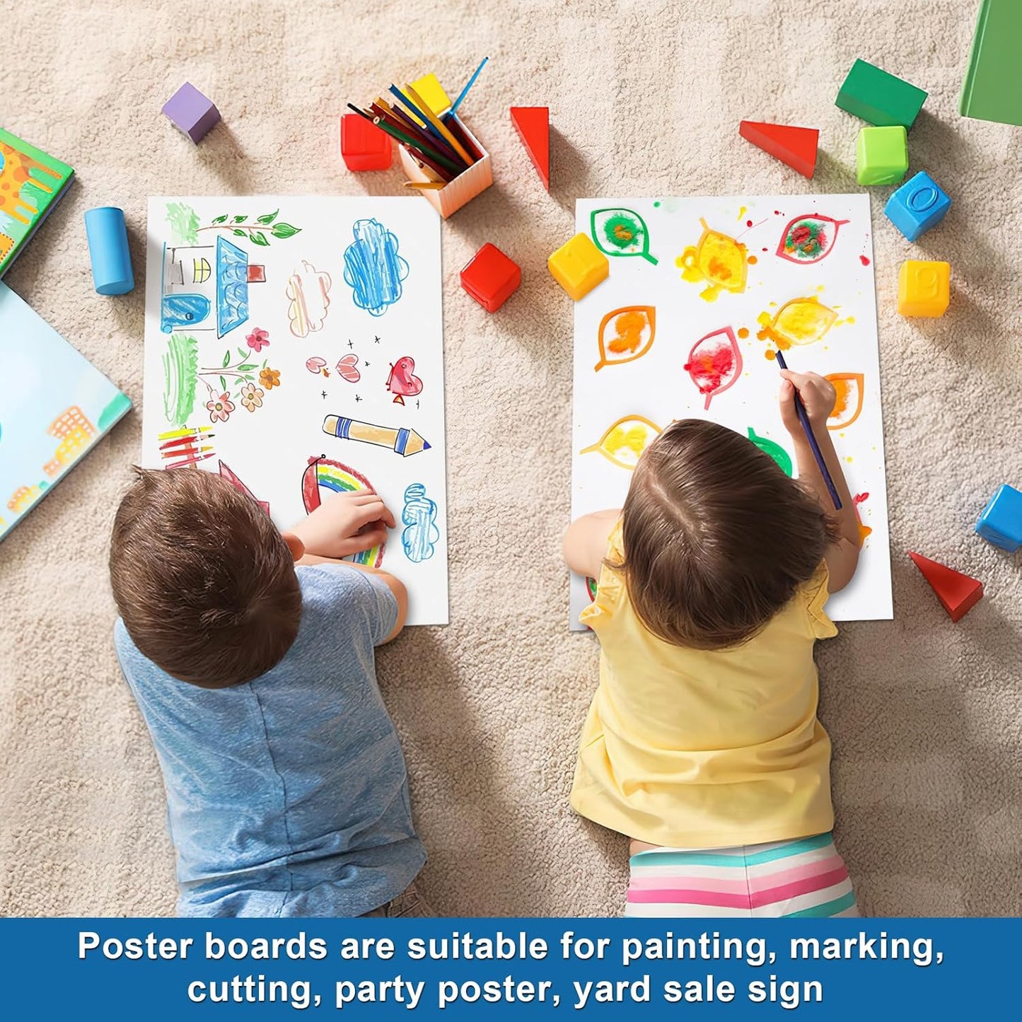 25 Pcs 12" x 18" Poster Board White Poster Board Paper Bulk 250 GSM Thickness Vision Boards Smart PosterBoard for Drawing School Arts Craft Projects Presentations Scrapbooking Blank Graphic Display