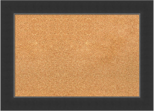 Amanti Art Natural Cork Board for Wall, 21x29 Vision Board with Black Wood Frame, Medium Corkboard Office Decor for Home Organization, Modern Corkboard Pinboard to Display Items for Home Organization