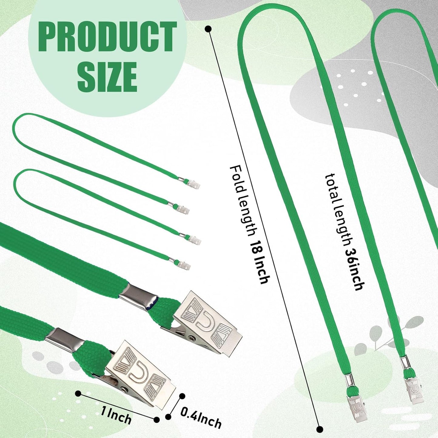 Patelai 100 Pack Double Clip Lanyards Bulk Face Mask Lanyard Twist Free 2 Hook Design Adjustable Badge Neck Strap for Conference Office Class Essential Back to School Gifts ID Card Keychain (Green)