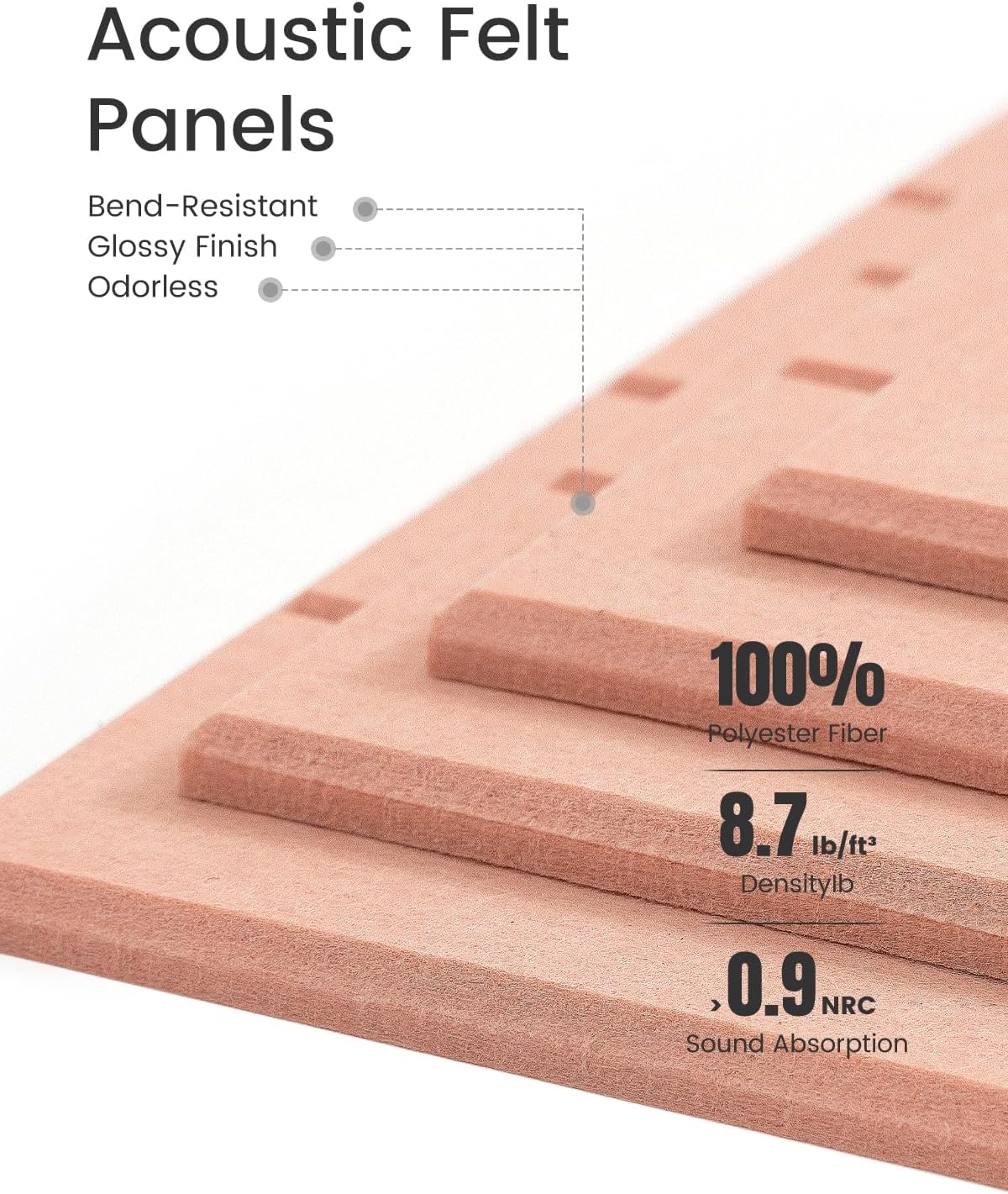 Felt Bulletin Board Tiles -28"x18" with 40 Adhesive Tabs, Cork Board Alternative for Office Decor, Push Pin Board Wall Organizer 6-Pack(Pink)