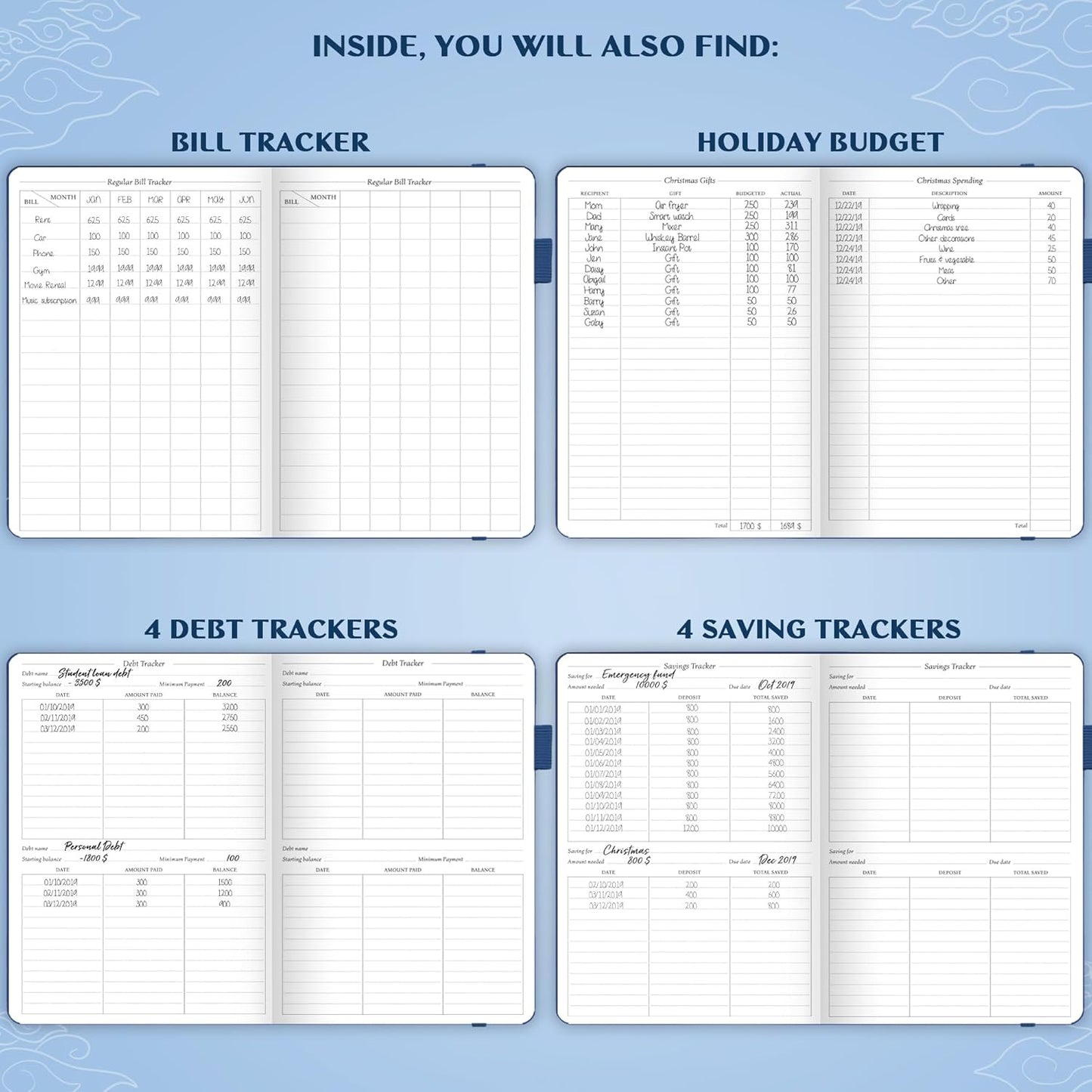 Legend Budget Planner – Financial Organizer Book. Money Account & Expense Tracker Notebook Journal for Household Monthly Budgeting (Mystic Blue)