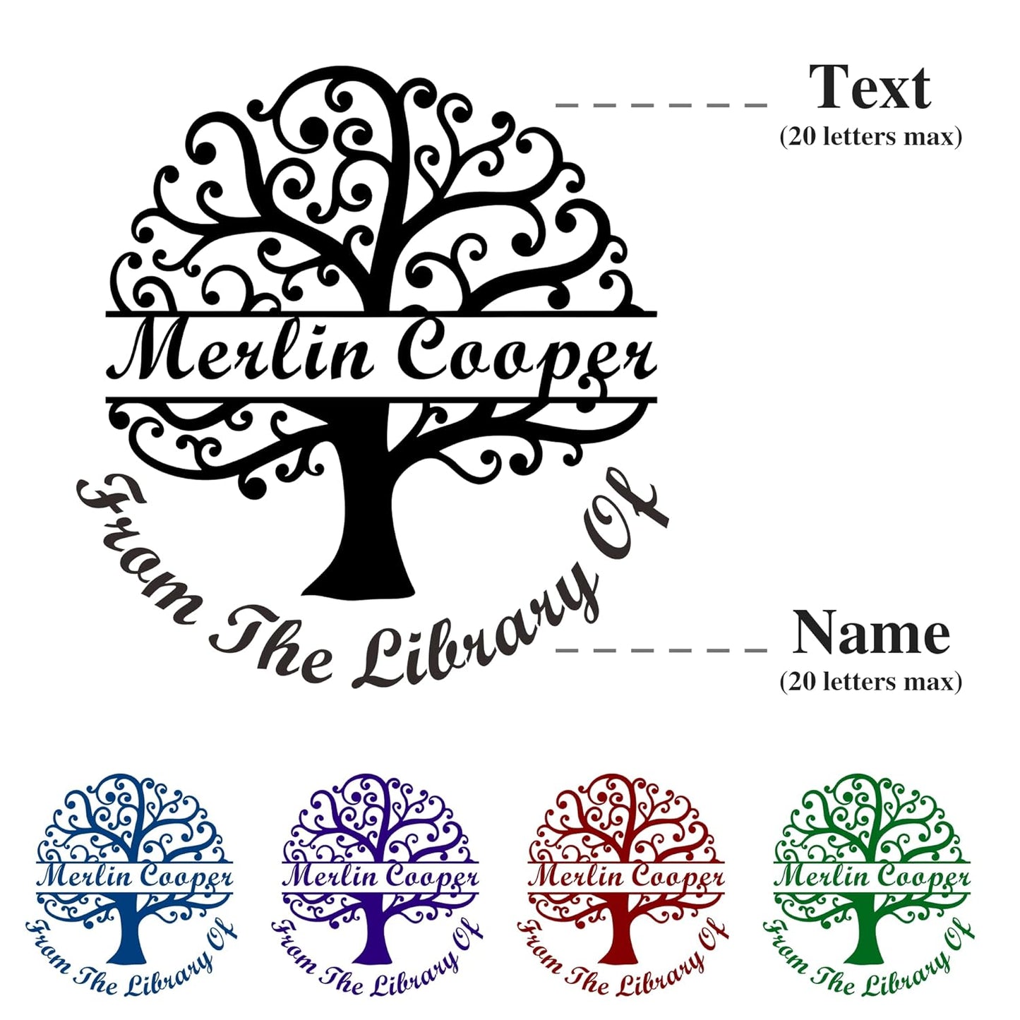Customized Book Embosser Tree of life Color Stamp with Your Name or Design Personalized Library Embosser Stamp Custom Books Business Cards Paper Documents Notebooks etc. (Tree of Life-01)