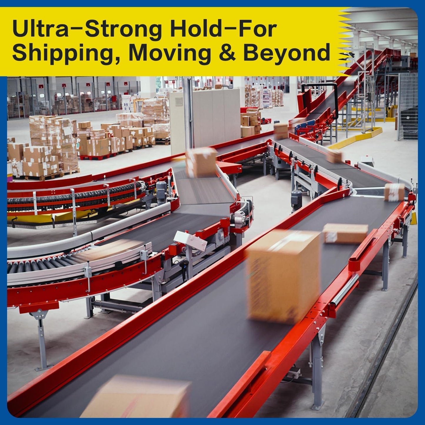 STICK UP Heavy Duty Packing Tape with Dispenser, 1 Roll, 1.88" x 65 YDs, Clear Strong Adhesive Package Sealing Tape for Shipping Moving Boxes, Mailing Supplies and Storage