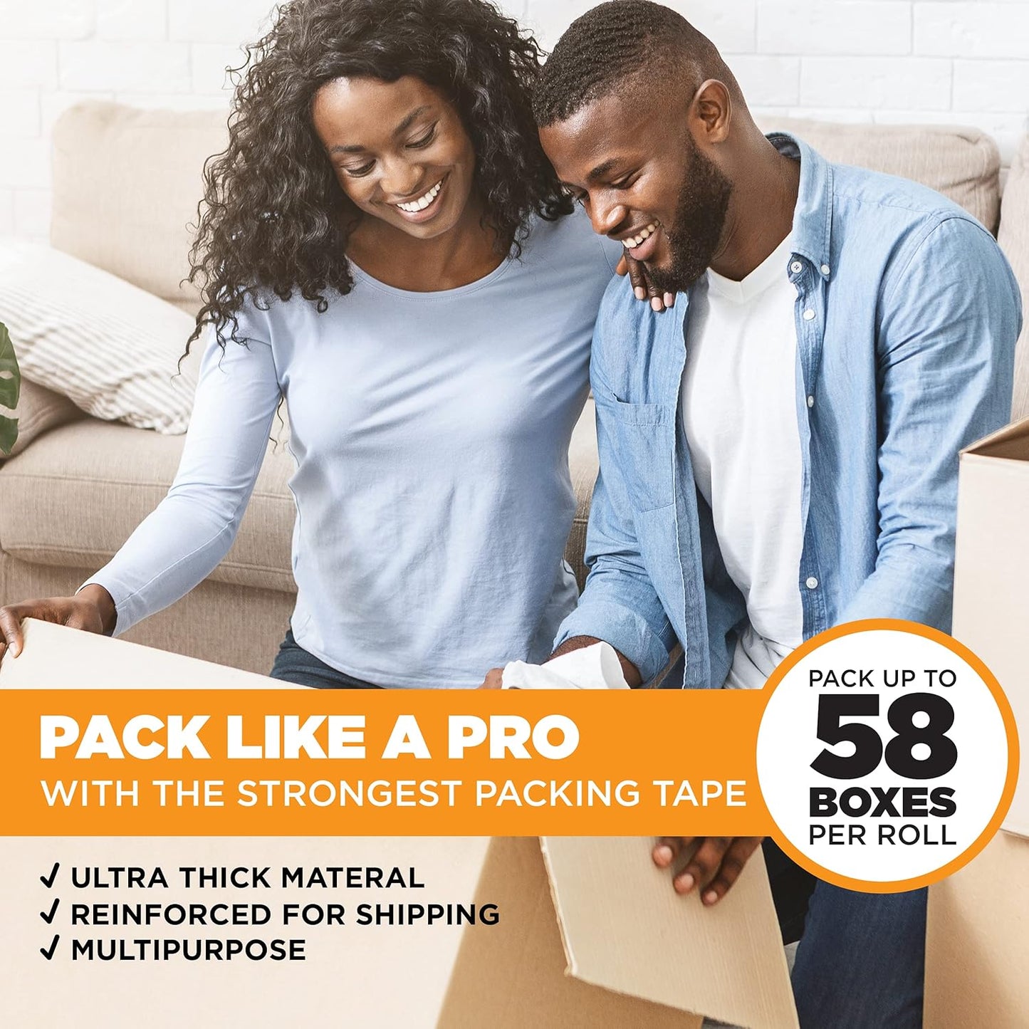 Tape King Clear Packing Tape | 110 Yards Per Roll (6 Rolls) | 1.88 Inch Wide Heavy Duty Packing Tape 2.7mil Strong Adhesive for Moving Boxes, Shipping Cartons, Office Use, Storage (660 Yards)