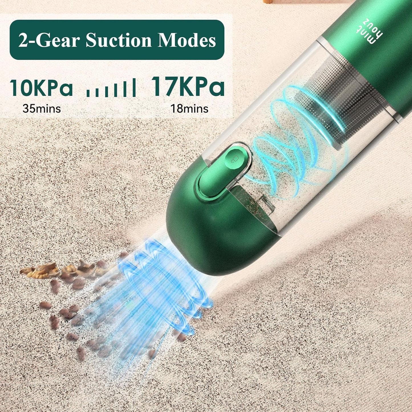 Car Vacuum Portable Cordless 17000Pa - 120W Handheld Vacuum Rechargeable with Blower, Ultra Lightweight Mini Vacuum Cleaner with 2 Filters for Car Home Pet Office Keyboard