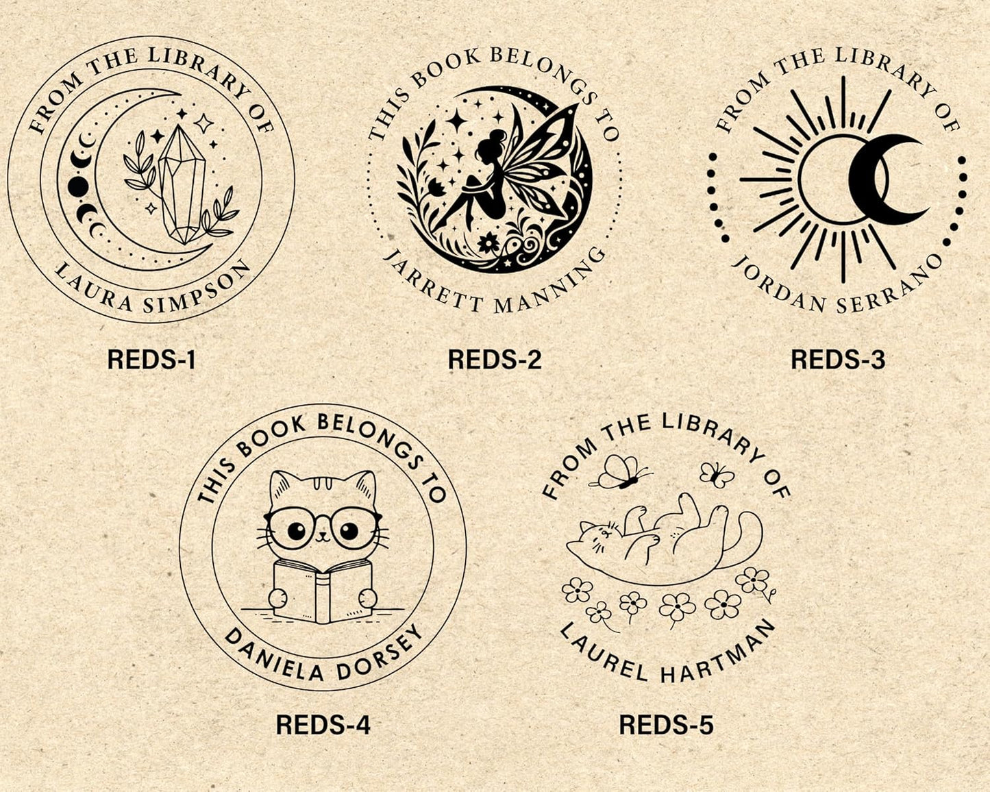 Personalized Custom Library Book Embosser - The Library of Embosser Seal Stamp