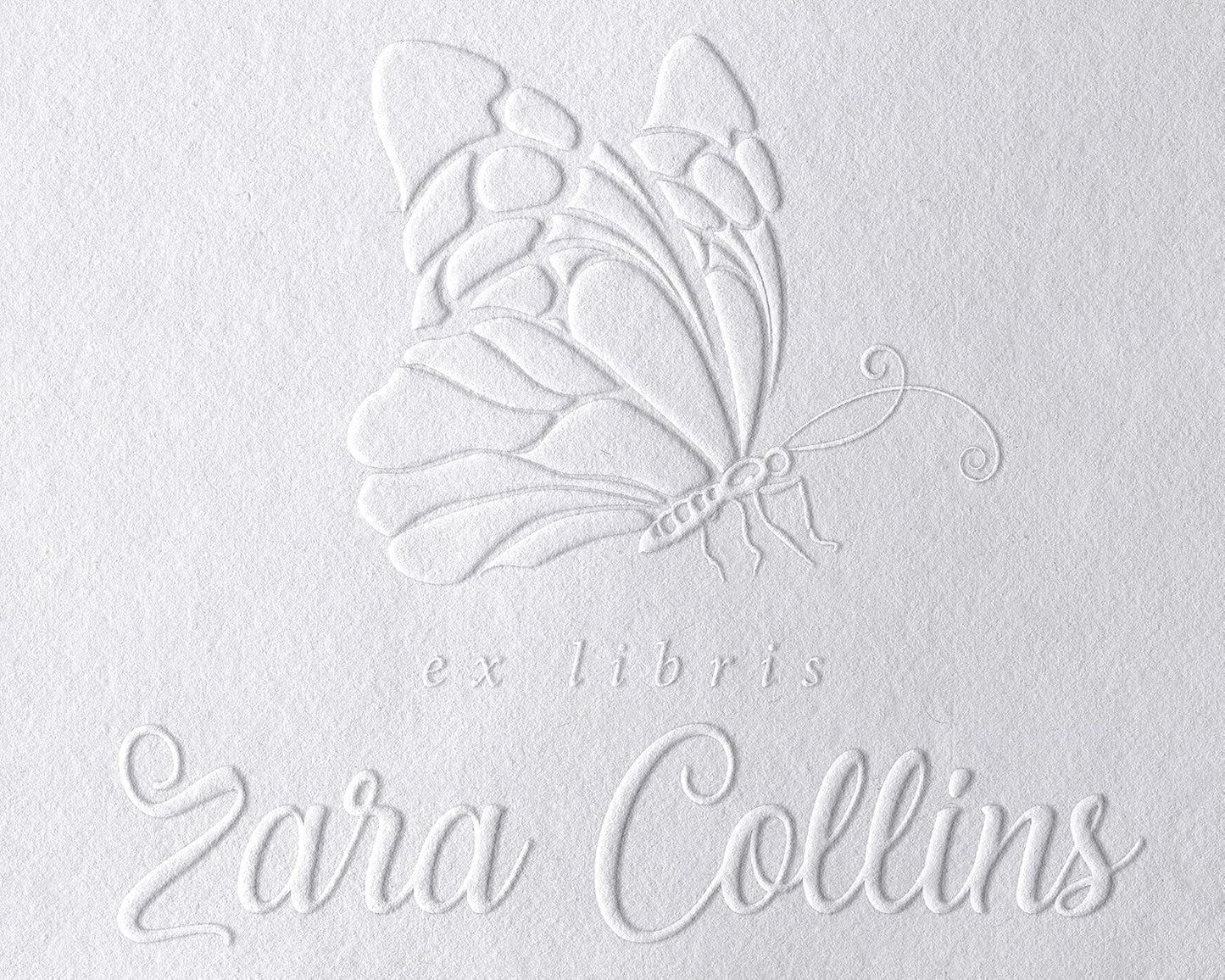 Personalized Library Book Stamp with Beautiful Butterfly Theme - Custom Embosser for Exquisite Ex Libris Imprints - Embossing Stamp - Personalized Book Embosser - Custom embossers (1 5/8” x 1 5/8”)