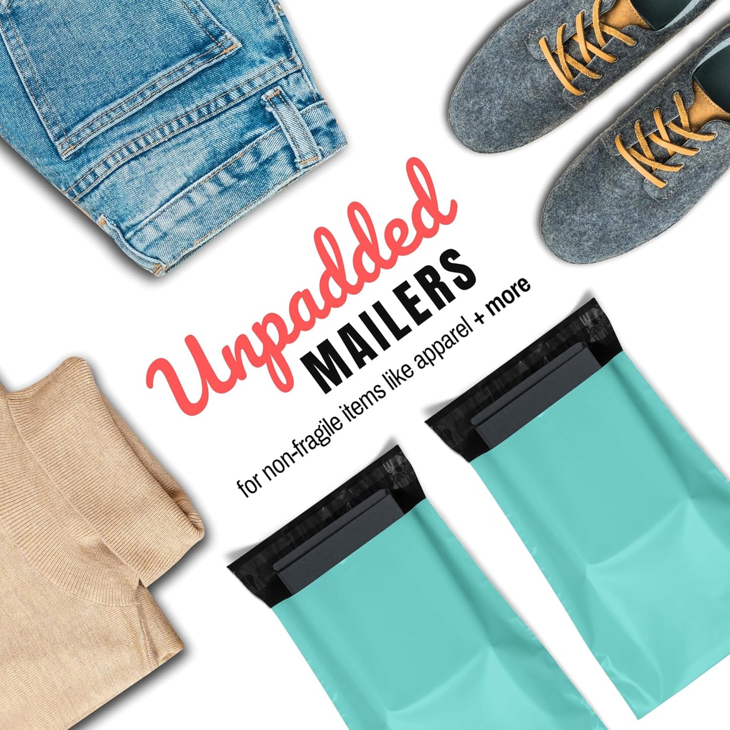 Poly Mailers 10x13 200 Pack | Self-Sealing Shipping Bags Envelopes for Small Business | Waterproof Durable Packaging | Teal | Bulk Value | à la mode Mailers