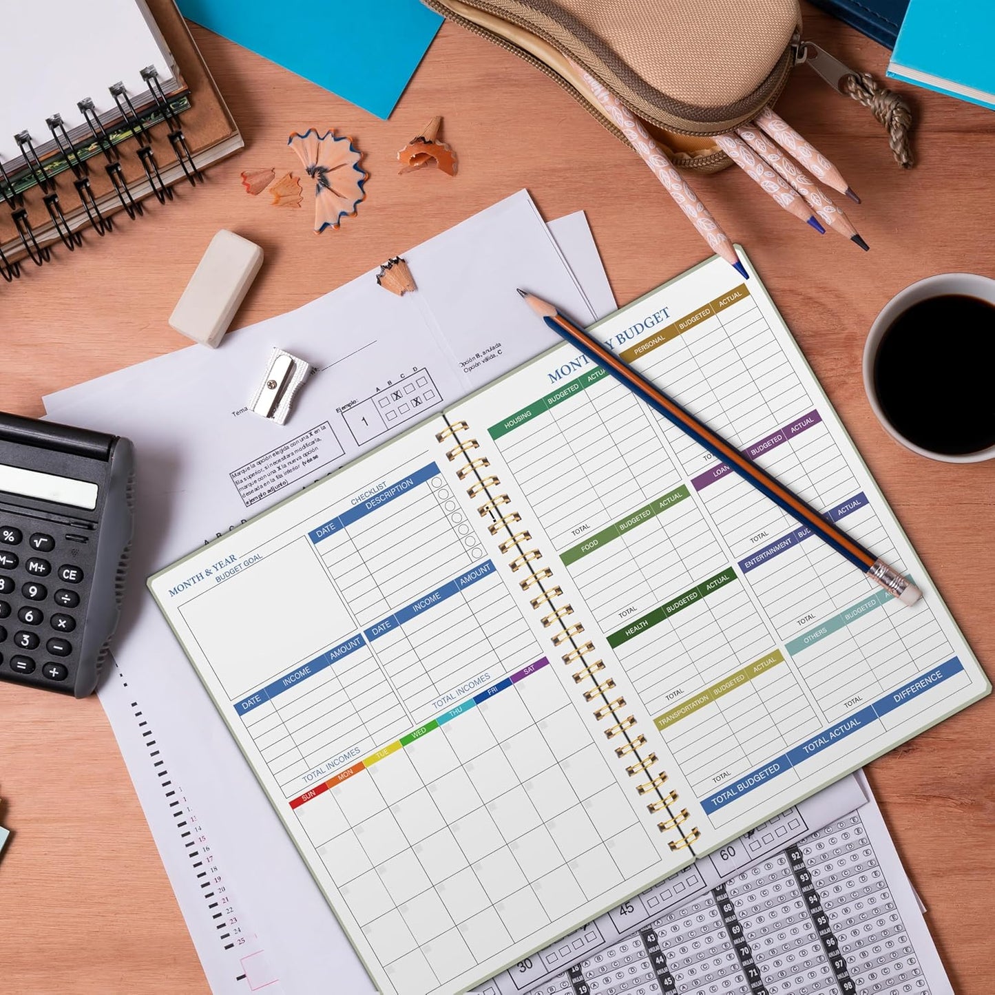 Monthly Budget Planner - 14 Months Undated Financial Planner Organizer Budget Book with Expense and Debt Tracker Notebook to Manage Your Money Effectively, Bill Planner and Organizer