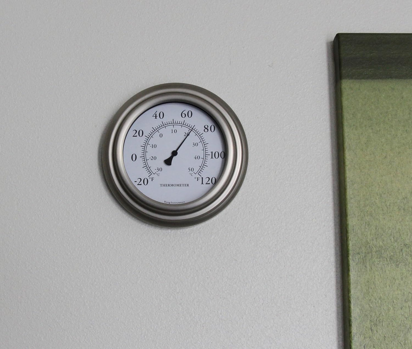 8" Satin Nickel Finish Decorative Indoor/Outdoor Thermometer
