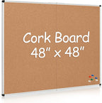 Extra Large Cork Bulletin Board 48" X 48", Foldable Notice Pin Board by Justdowhatyouwanttodo