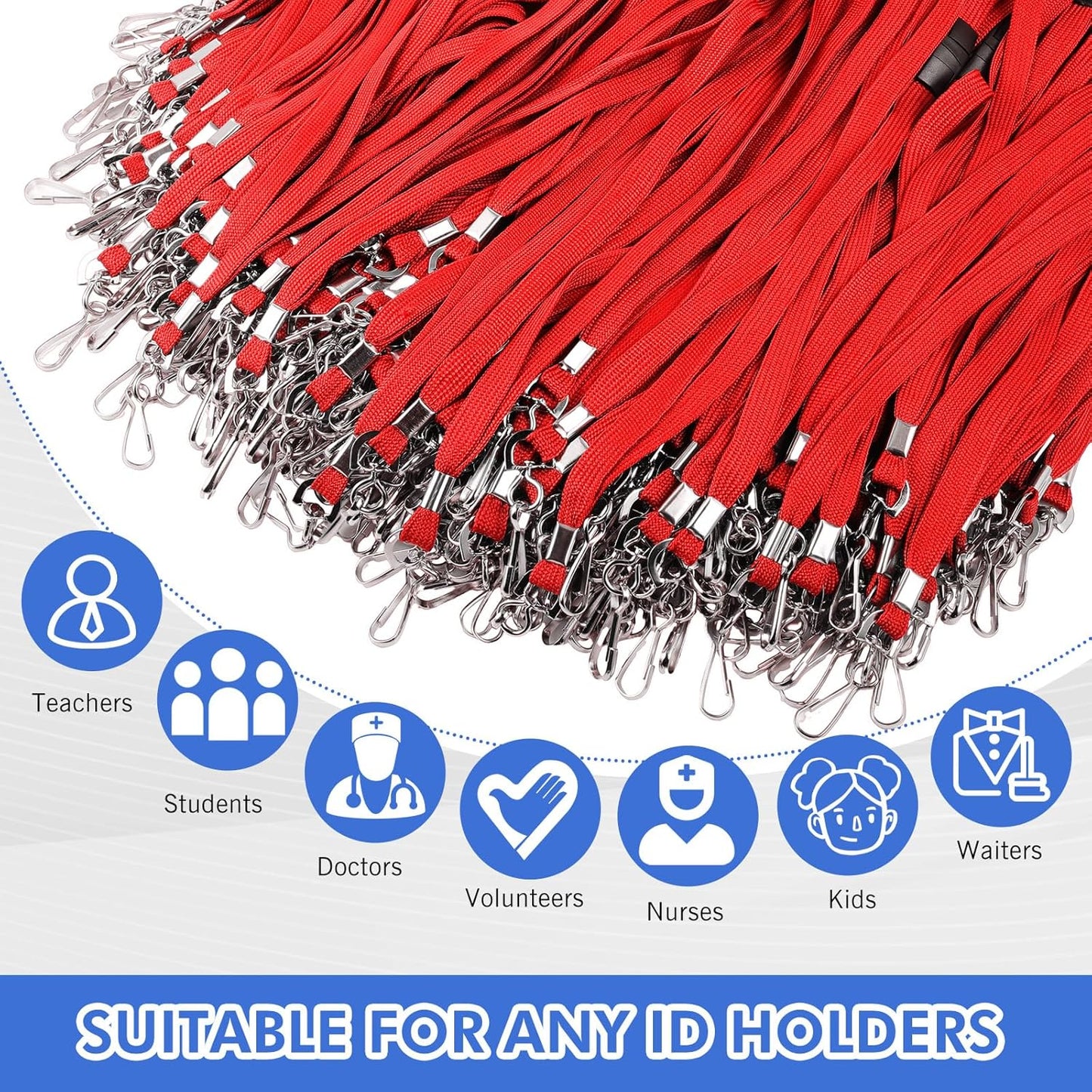 Windyun Breakaway Lanyards for ID Badges Bulk Lanyards Strap with J Hook Flat Lanyards School and Office Supplies