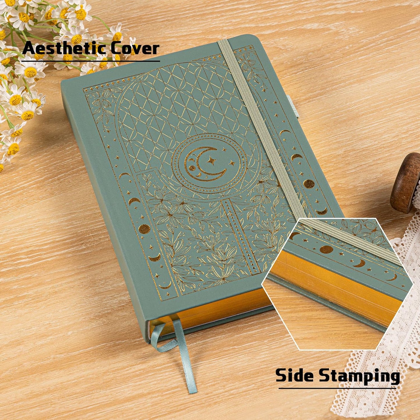 TIEFOSSI Bullet Dotted Journal Notebook, 160gsm 256 Numbered Thick Paper, A5 Hardcover Dotted Grid Diary for Women Men Work Writing, Bullet Journaling, Drawing, 5.8 x 8.3 in