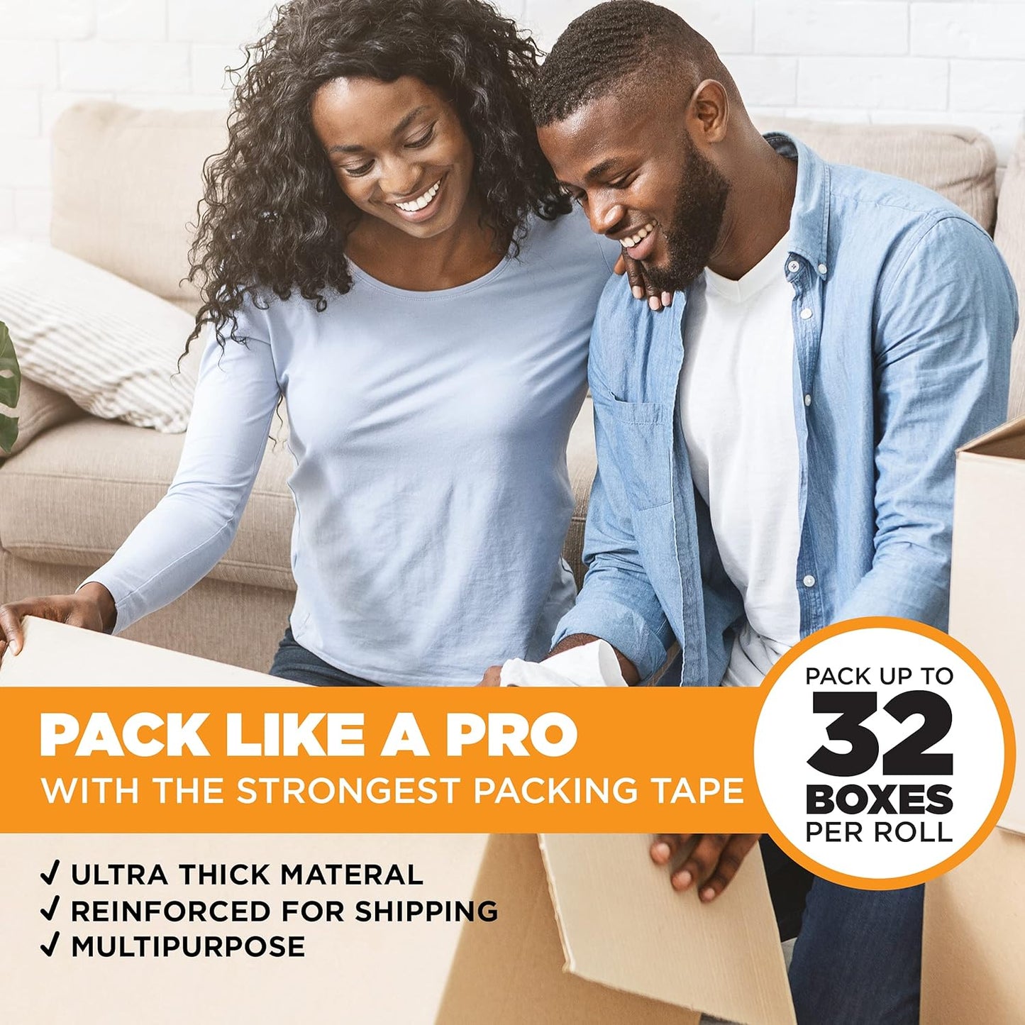 Tape King Clear Packing Tape (36 Rolls) | 60 Yards Per Roll Heavy Duty Packing Tape 2.7mil Strong Adhesive for Moving Boxes, Shipping Cartons, Office Use, Storage & Wrapping (2160 Yard)