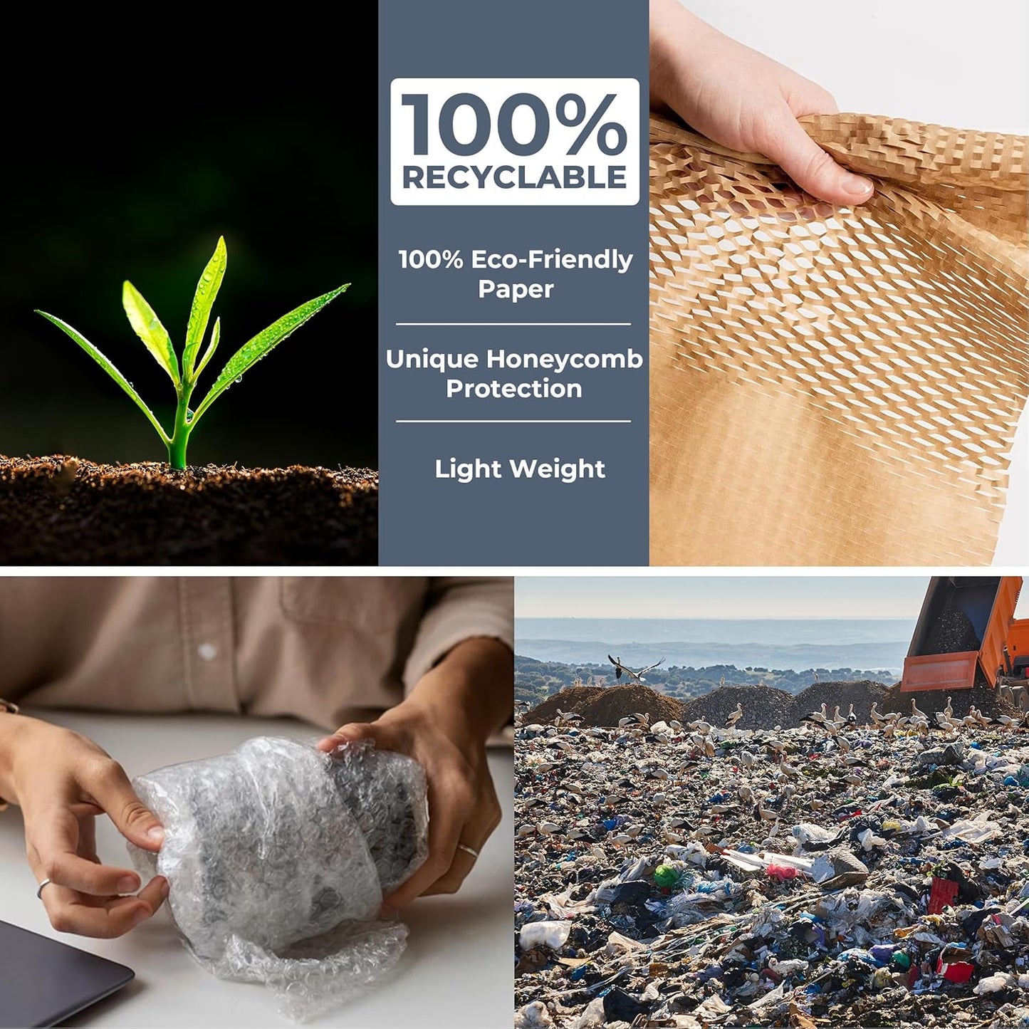 Honeycomb Packing Paper Wrap 15''360', Substitute Alternative for Bubble Cushioning Wrap for Moving Shipping Packaging, Recyclable Moving Supplies with 36 Fragile Sticker Labels