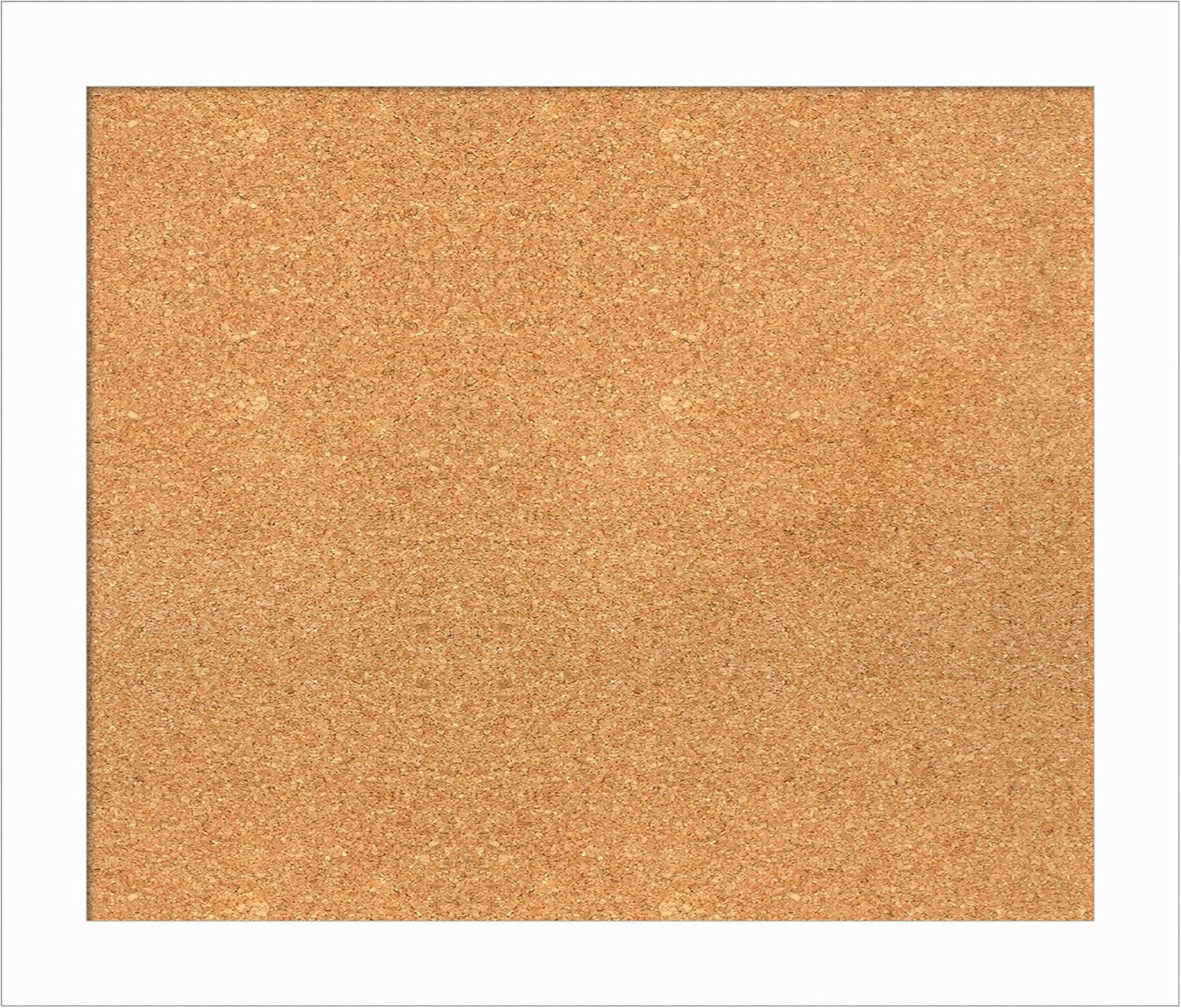 Amanti Art Natural Cork Board for Wall, 23x27 Vision Board with White Frame, Medium Corkboard Office Decor for Home Organization, Casual Corkboard Pinboard to Display Items for Home Organization in