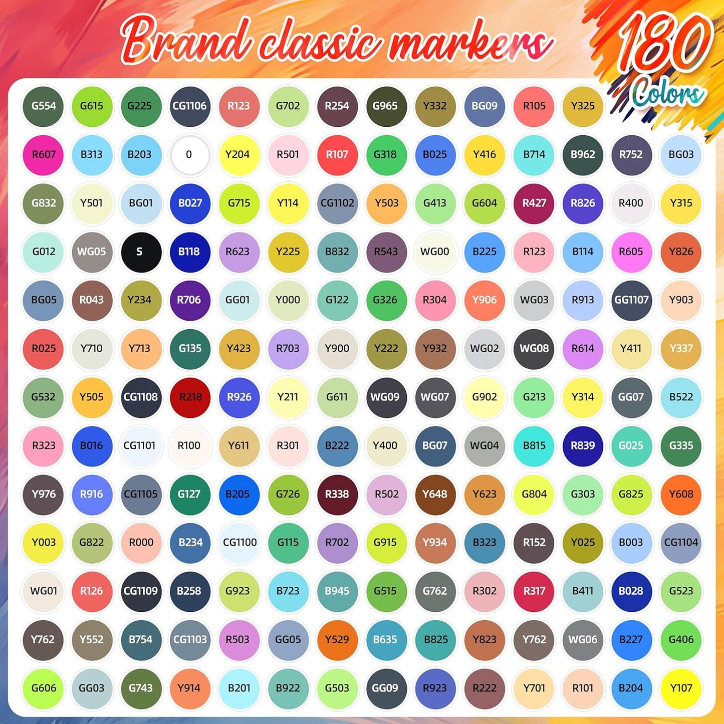 Caliart Alcohol Based Markers, 180 Colors Dual Tip Art Marker Set Fine & Chisel, Permanent Colored Pens for Adults Coloring Book Artists Illustration Sketch Lettering Drawing Cards Planner